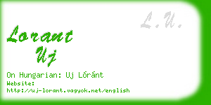 lorant uj business card